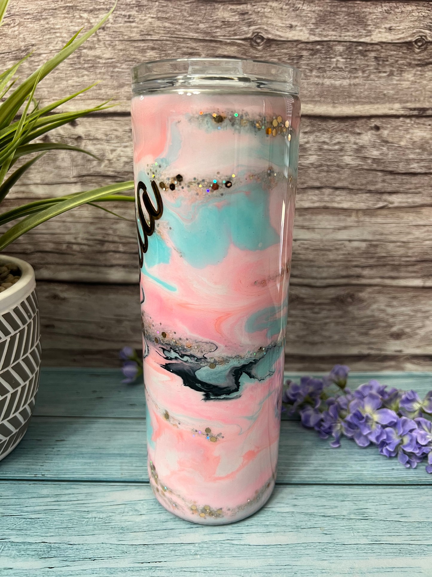 Peach On The Beach Handmade Custom Epoxy Tumbler