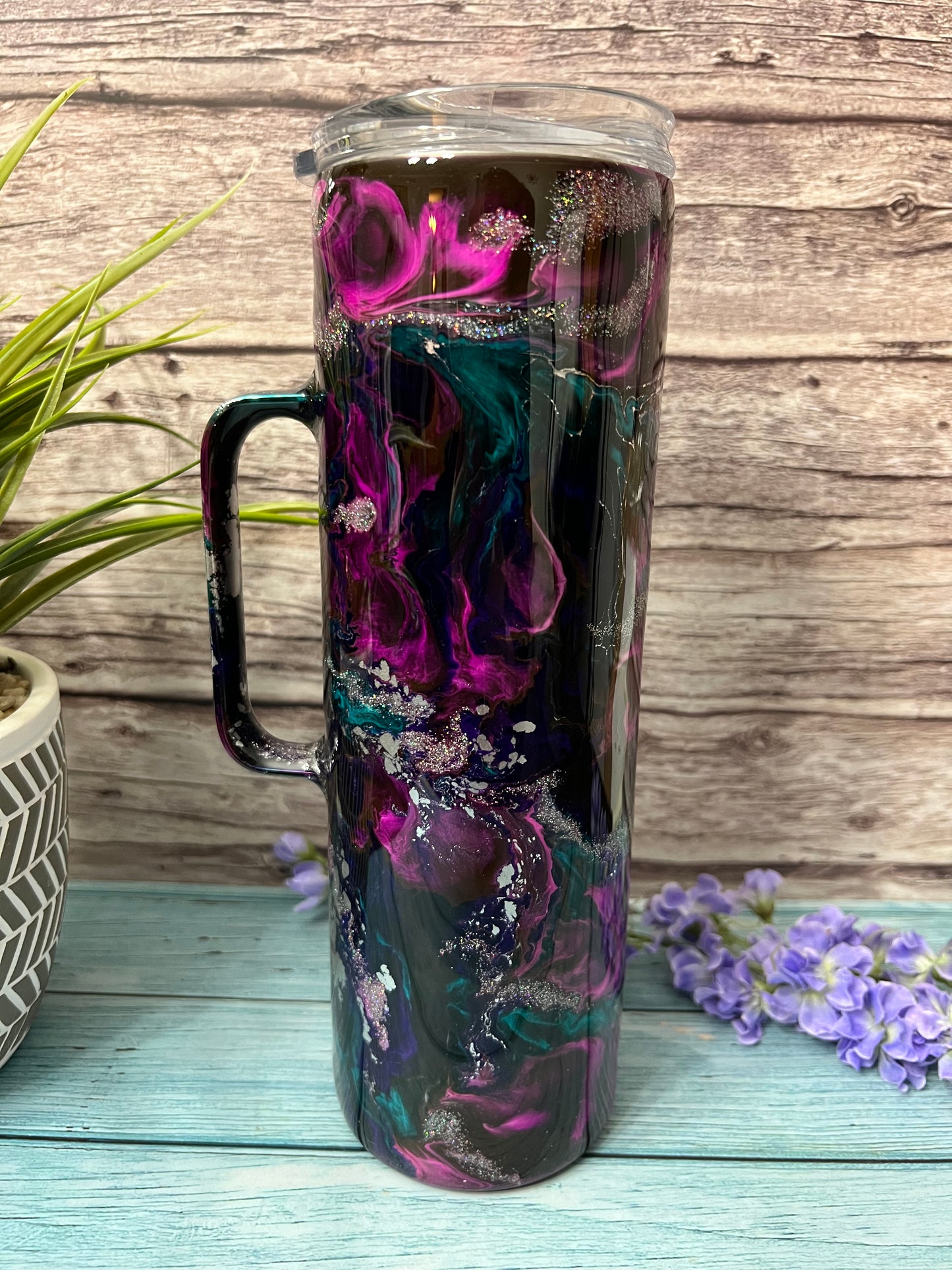 Rose Garden Handmade Custom Epoxy Tumbler