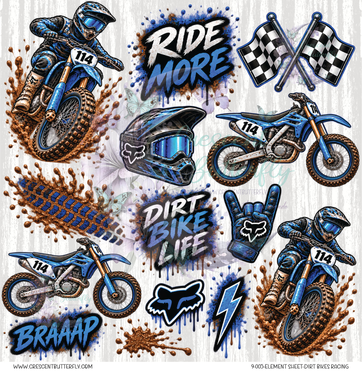 9-005-Element Sheet-Dirt Bikes Racing UV DTF