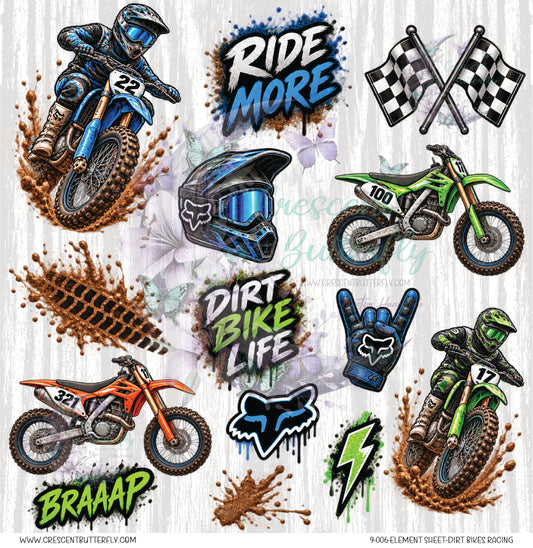 9-006-Element Sheet-Dirt Bikes Racing UV DTF