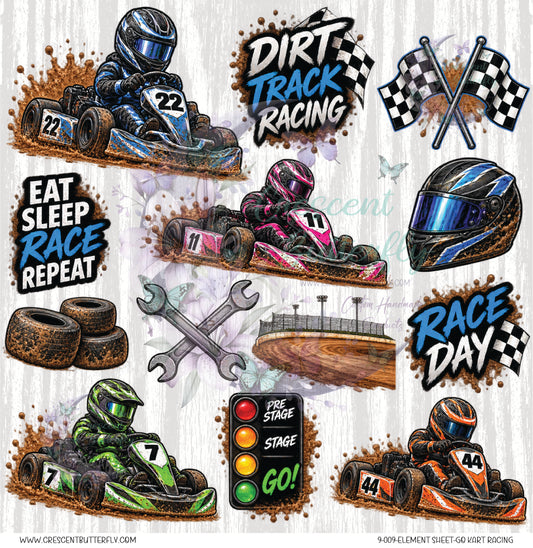 9-009-Element Sheet-Go Kart Racing UV DTF