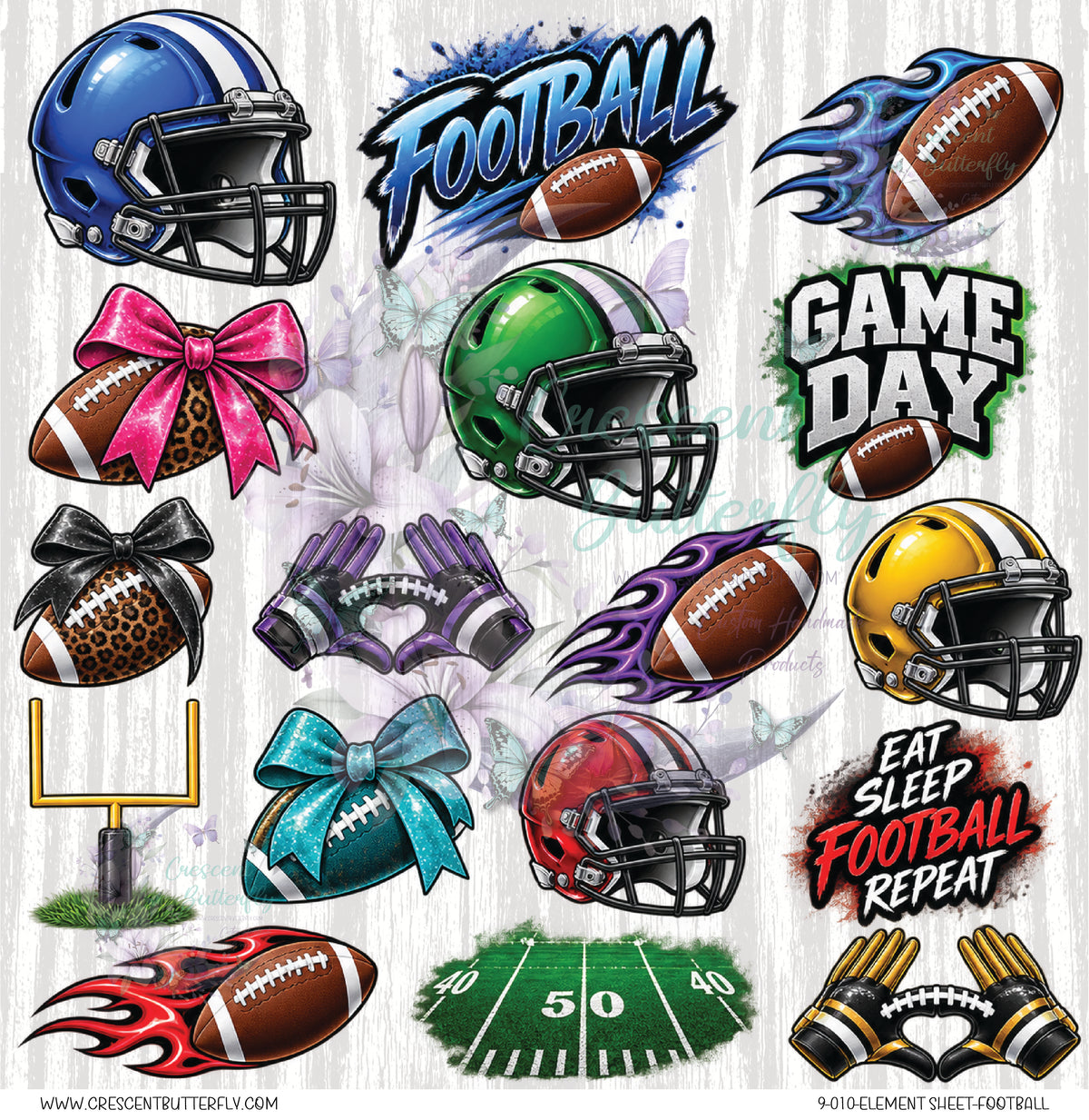 9-010-Element Sheet-Football UV DTF