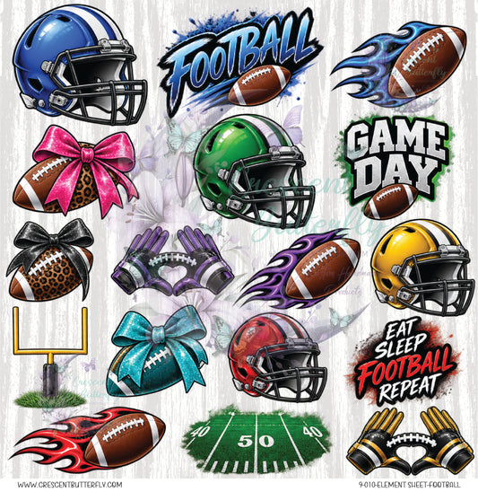 9-010-Element Sheet-Football UV DTF