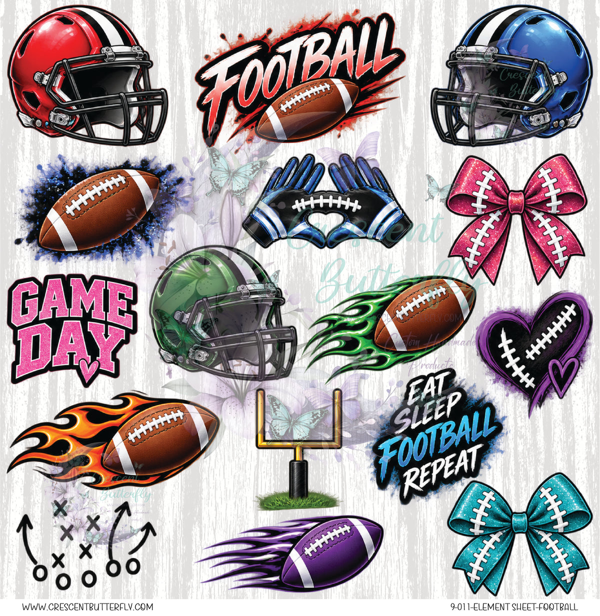 9-011-Element Sheet-Football UV DTF