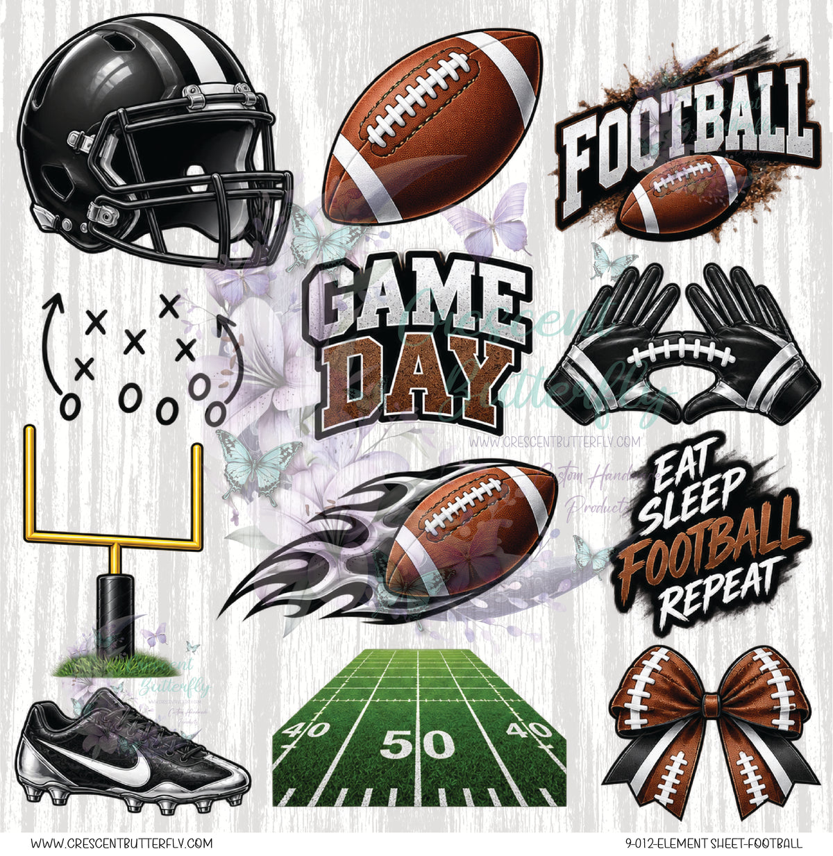 9-012-Element Sheet-Football UV DTF