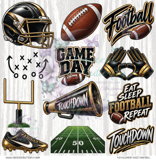 9-014-Element Sheet-Football UV DTF