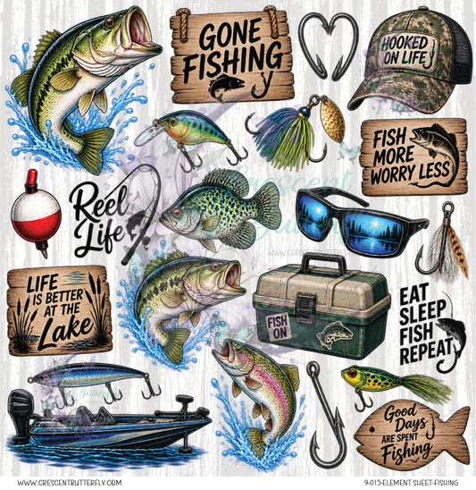 9-015-Element Sheet-Fishing UV DTF