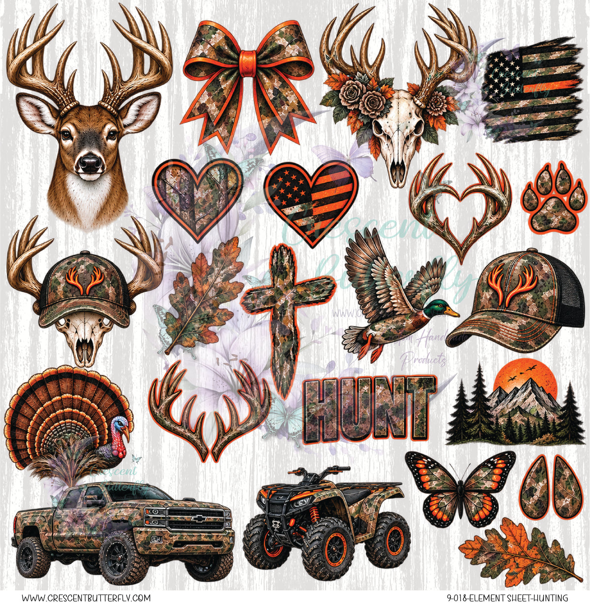 9-018-Element Sheet-Hunting UV DTF