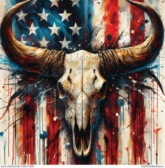 American Boho Skull Printed Vinyl Sheet/Wrap