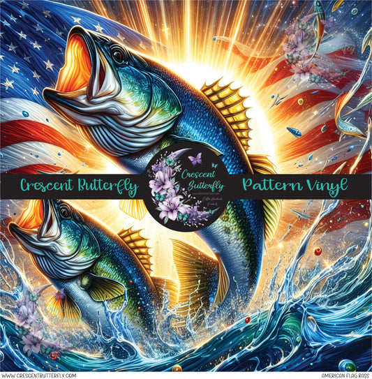 American Flag Bass Printed Vinyl Sheet/Wrap