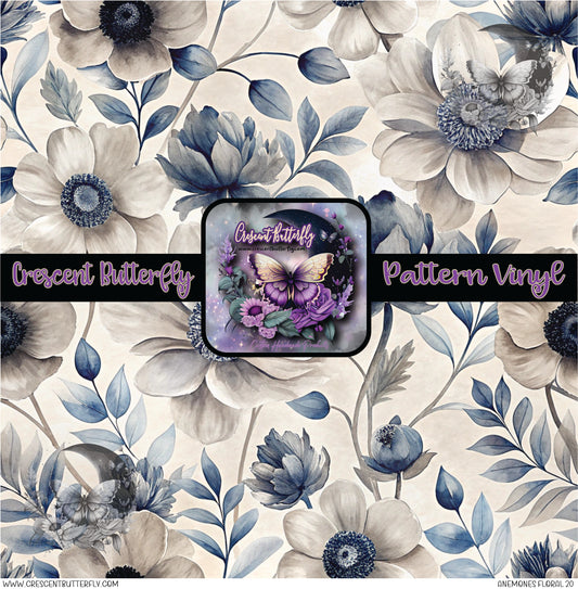 Anemones Floral 20 Printed Vinyl Sheet/Wrap