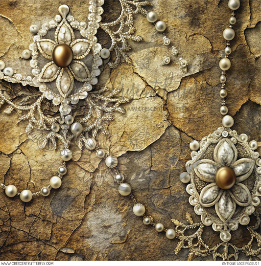Antique Lace Pearls 1 Printed Vinyl Sheet/Wrap