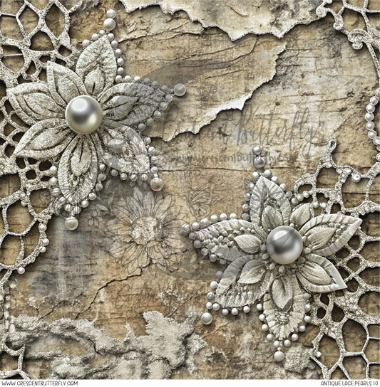 Antique Lace Pearls 10 Printed Vinyl Sheet/Wrap