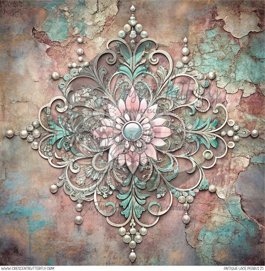 Antique Lace Pearls 25 Printed Vinyl Sheet/Wrap