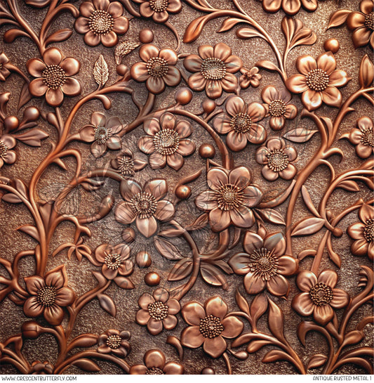 Antique Rusted Metal 1 Printed Vinyl Sheet/Wrap