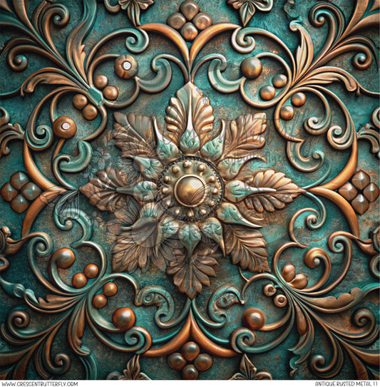 Antique Rusted Metal 11 Printed Vinyl Sheet/Wrap