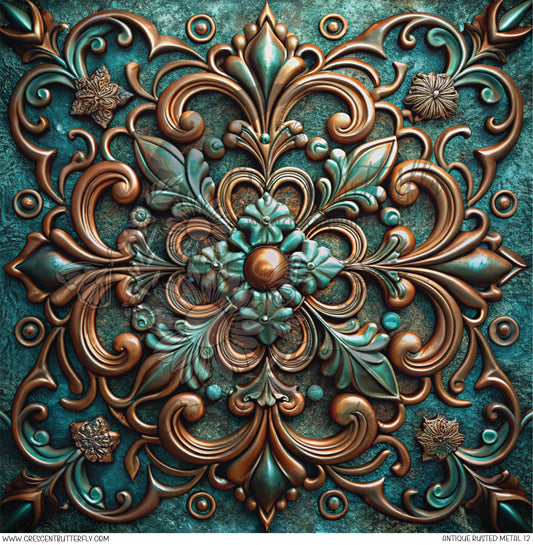 Antique Rusted Metal 12 Printed Vinyl Sheet/Wrap
