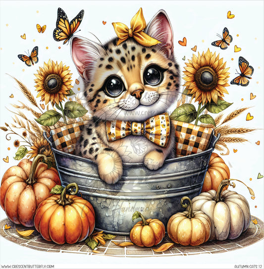 Autumn Cats 12 Printed Vinyl Sheet/Wrap