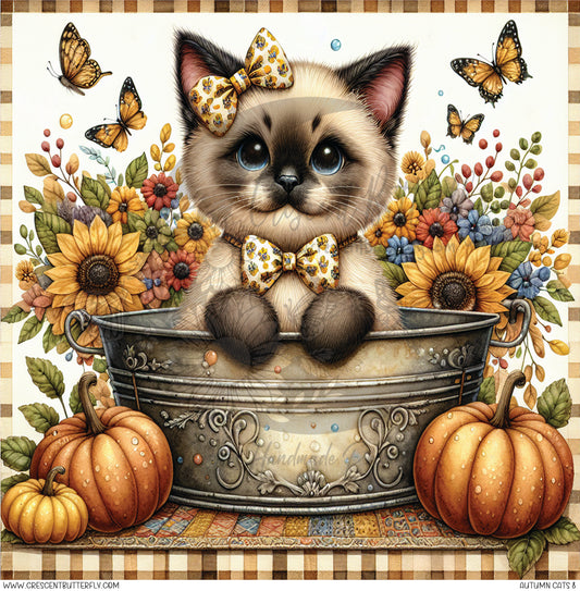 Autumn Cats 8 Printed Vinyl Sheet/Wrap
