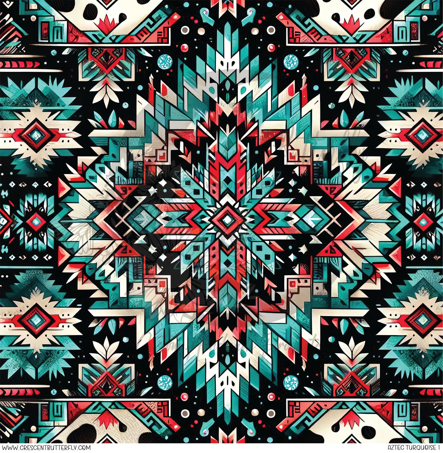 Aztec Turquoise 1 Printed Vinyl Sheet/Wrap