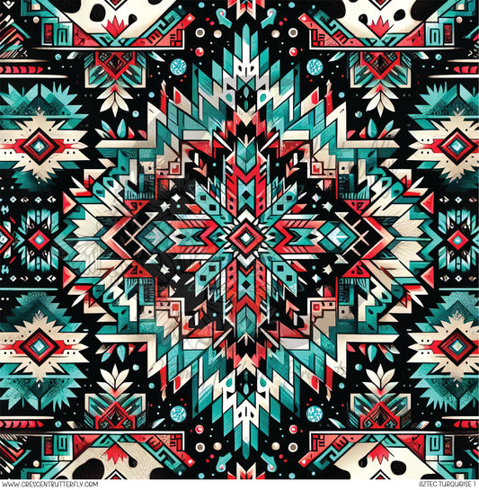 Aztec Turquoise 1 Printed Vinyl Sheet/Wrap