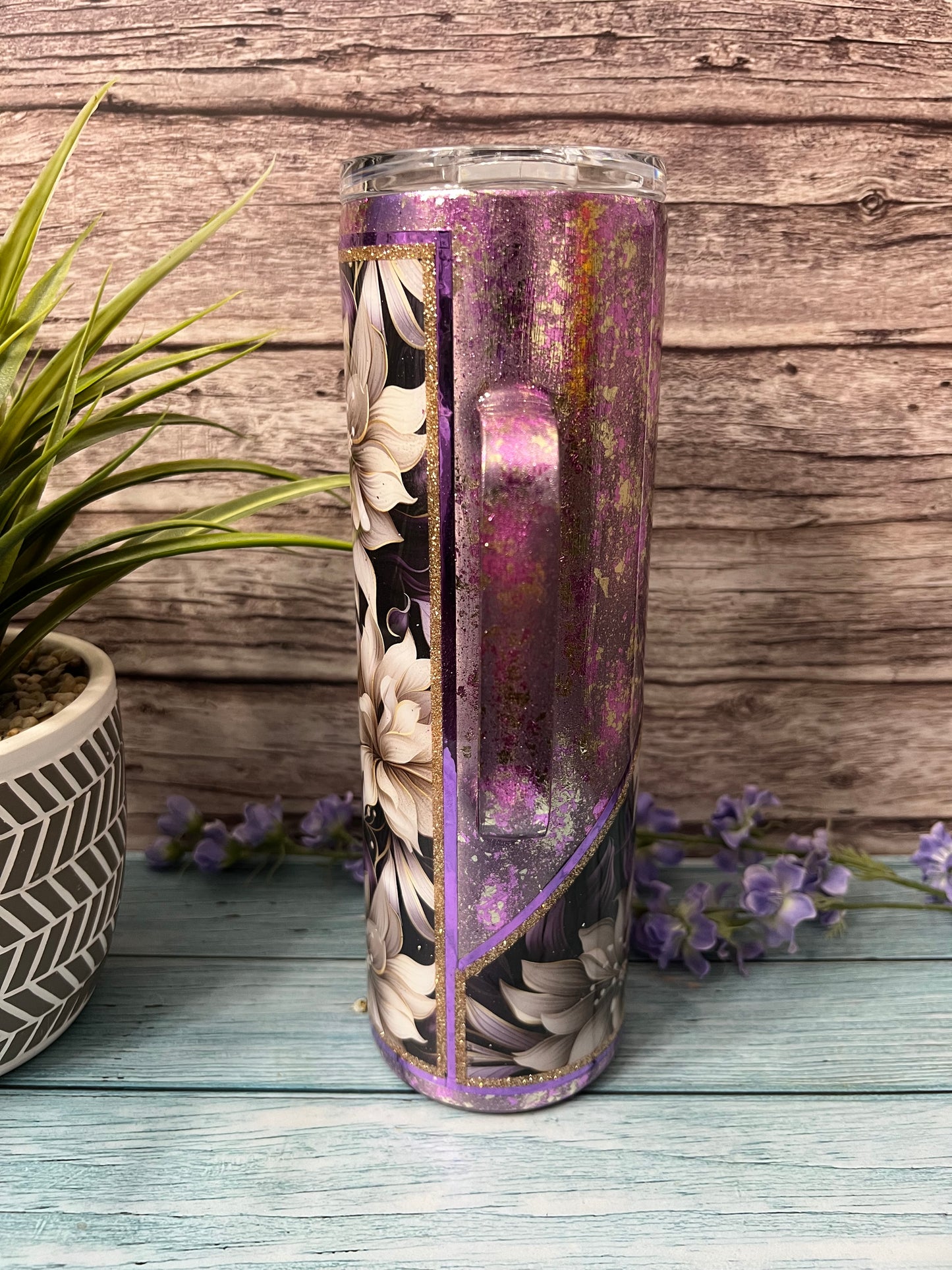 Glamorous Purple Handmade Custom Epoxy Tumbler