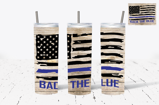 Back The Blue Sublimation Tumbler