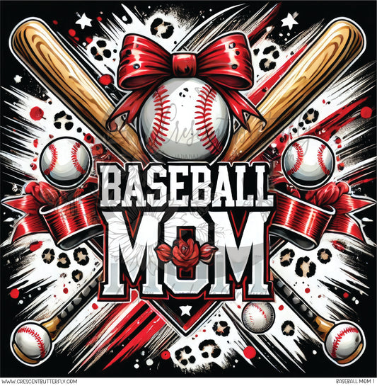 Baseball Mom 1 Printed Vinyl Sheet/Wrap