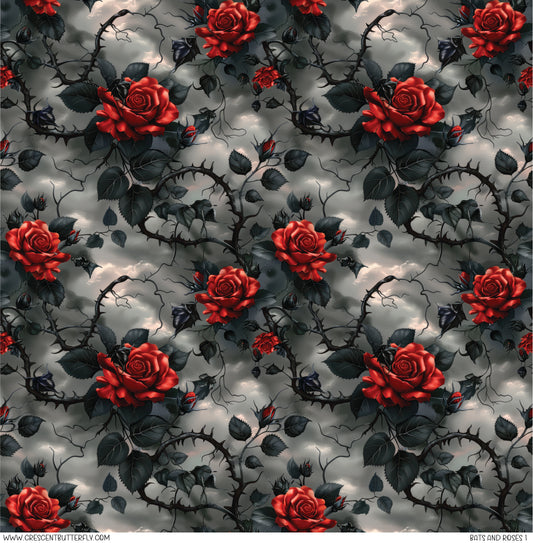 Bats and Roses 1 Printed Vinyl Sheet/Wrap