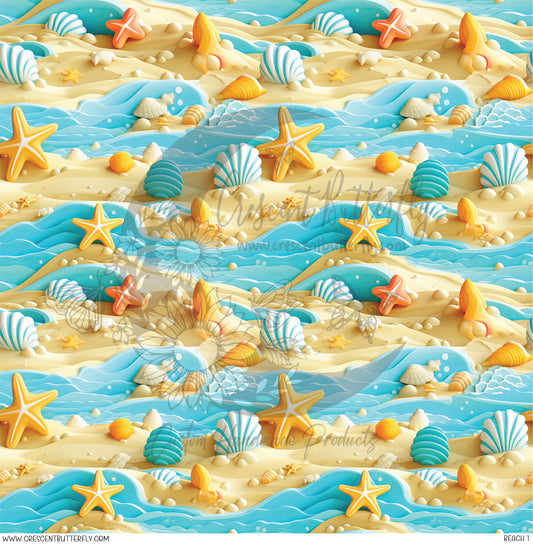 Beach 1 Printed Vinyl Sheet/Wrap
