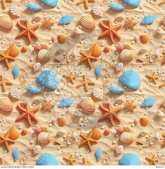 Beach 2 Printed Vinyl Sheet/Wrap