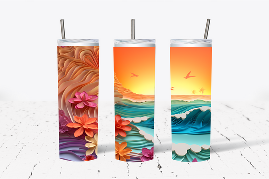 Beach Scene 3 3D Sublimation Tumbler