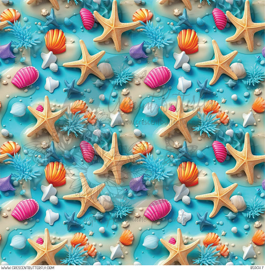 Beach 7 Printed Vinyl Sheet/Wrap