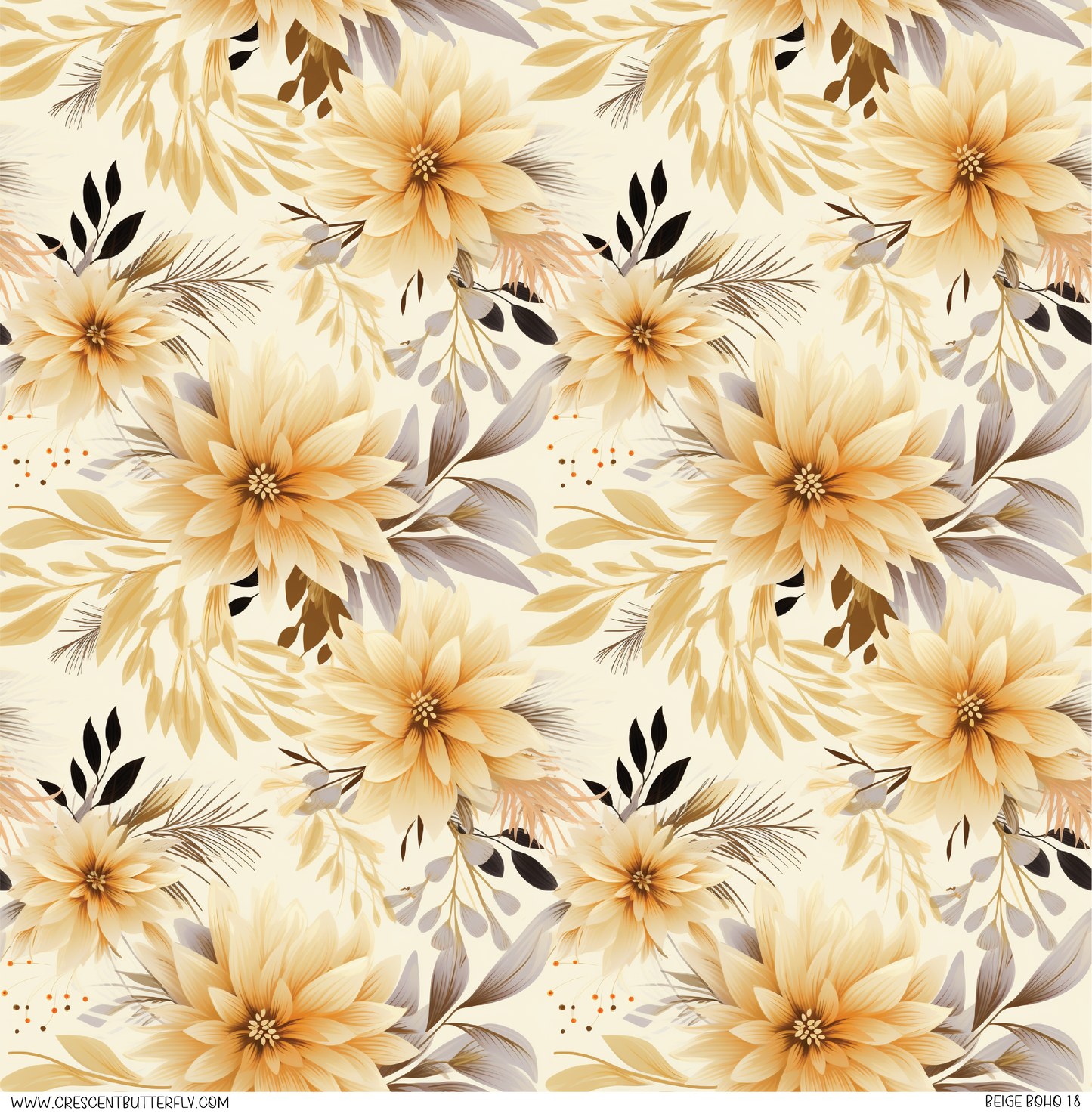 Beige Boho 18 Pattern Vinyl Sheet/Wrap