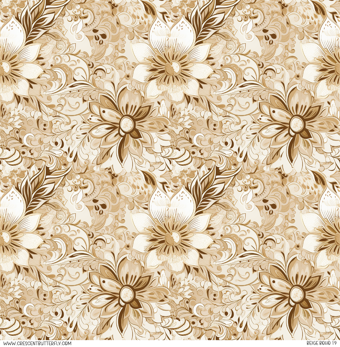 Beige Boho 19 Pattern Vinyl Sheet/Wrap