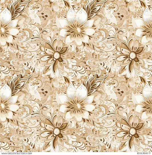 Beige Boho 19 Pattern Vinyl Sheet/Wrap