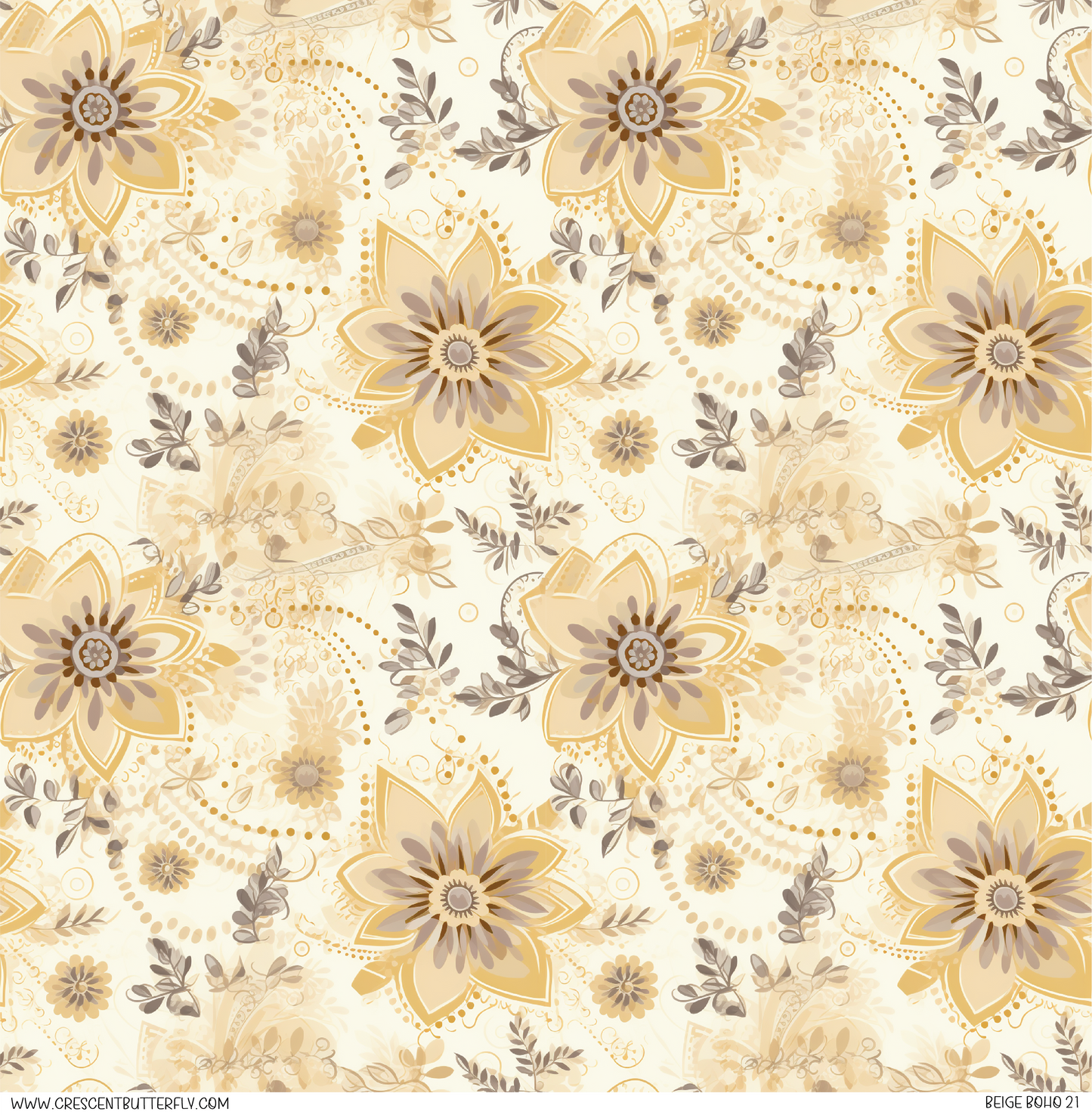 Beige Boho 21 Pattern Vinyl Sheet/Wrap