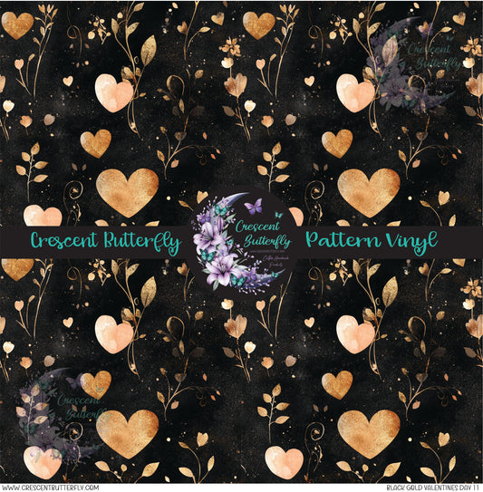Black Gold Valentines Day 11 Printed Vinyl Sheet/Wrap