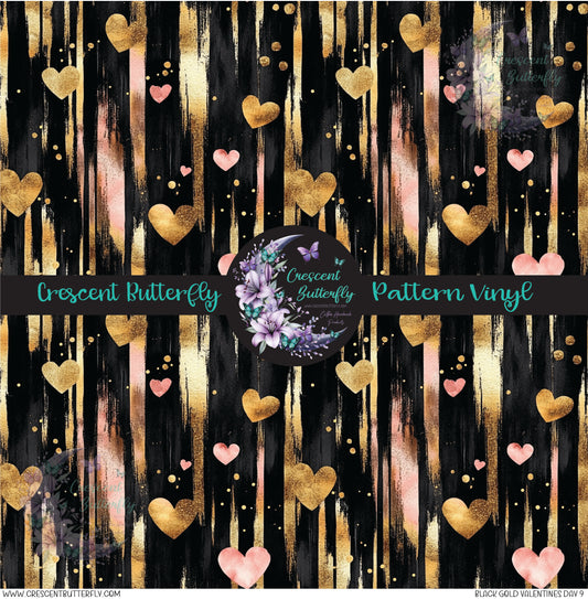 Black Gold Valentines Day 9 Printed Vinyl Sheet/Wrap