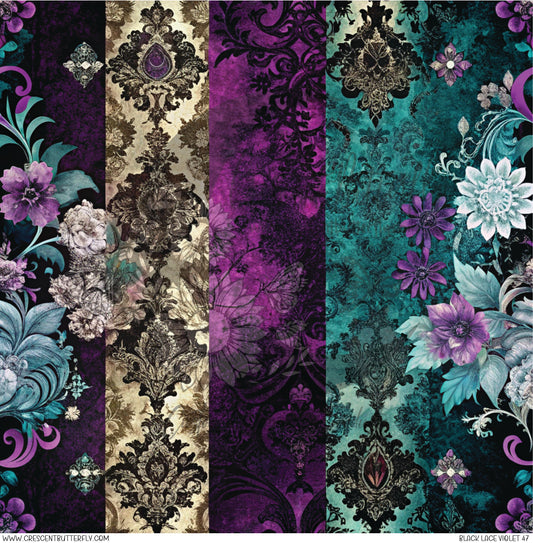 Black Lace Violet 47 Printed Vinyl Sheet/Wrap