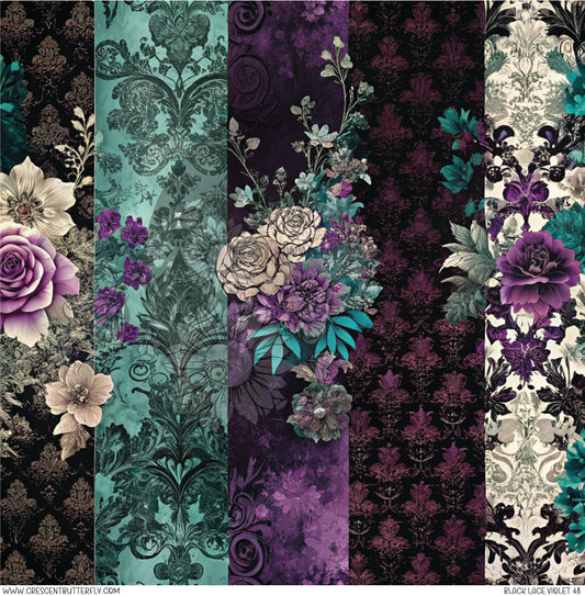 Black Lace Violet 48 Printed Vinyl Sheet/Wrap