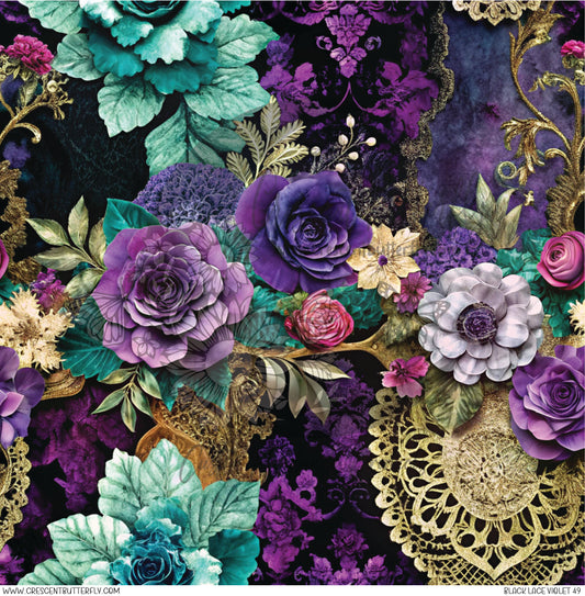 Black Lace Violet 49 Printed Vinyl Sheet/Wrap