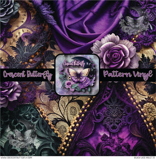 Black Lace Violet 55 Printed Vinyl Sheet/Wrap