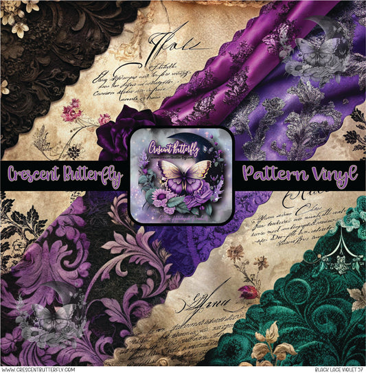 Black Lace Violet 57 Printed Vinyl Sheet/Wrap