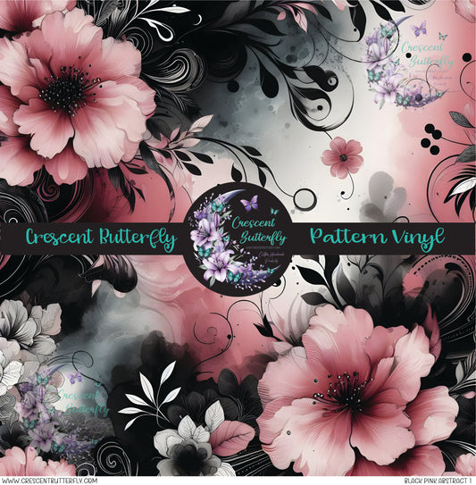 Black Pink Abstract 1 Printed Vinyl Sheet/Wrap