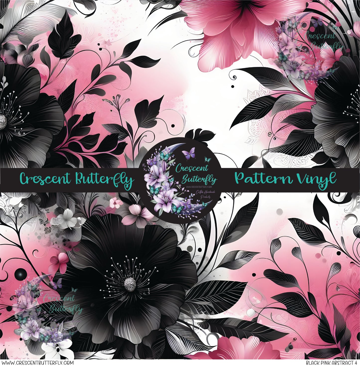 Black Pink Abstract 4 Printed Vinyl Sheet/Wrap