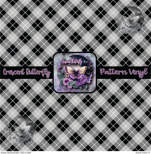 Black Plaid 19 Printed Vinyl Sheet/Wrap