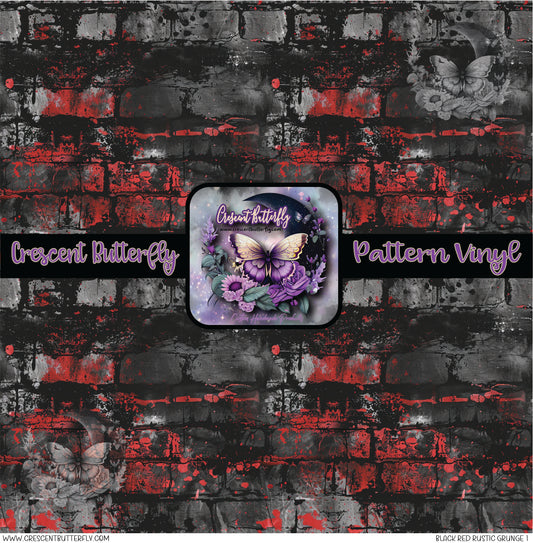 Black Red Rustic Grunge 1 Printed Vinyl Sheet/Wrap
