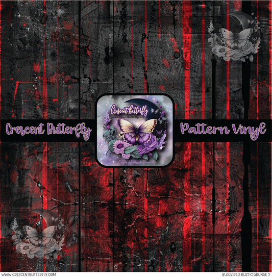 Black Red Rustic Grunge 5 Printed Vinyl Sheet/Wrap