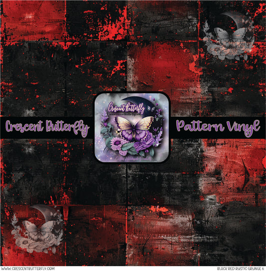 Black Red Rustic Grunge 6 Printed Vinyl Sheet/Wrap